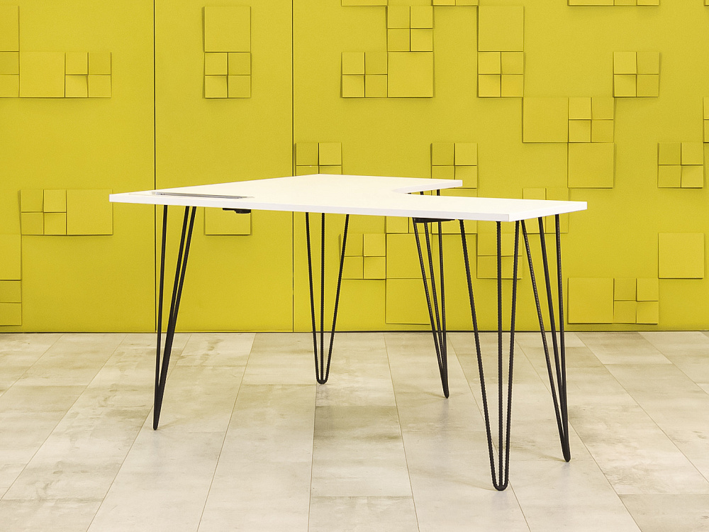 Офисный стол угловой  ЛДСП Белый   СПУБ1-24025