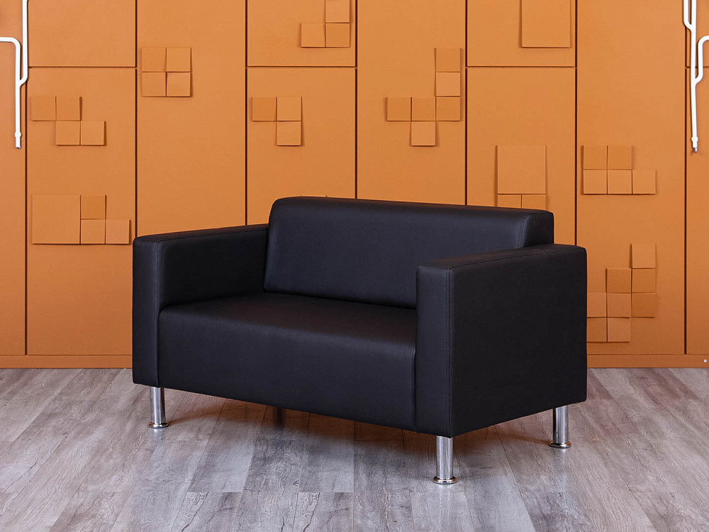 Офисный диван ДМебель Кожзам Черный   (ДНКЧ2-25094(нов))