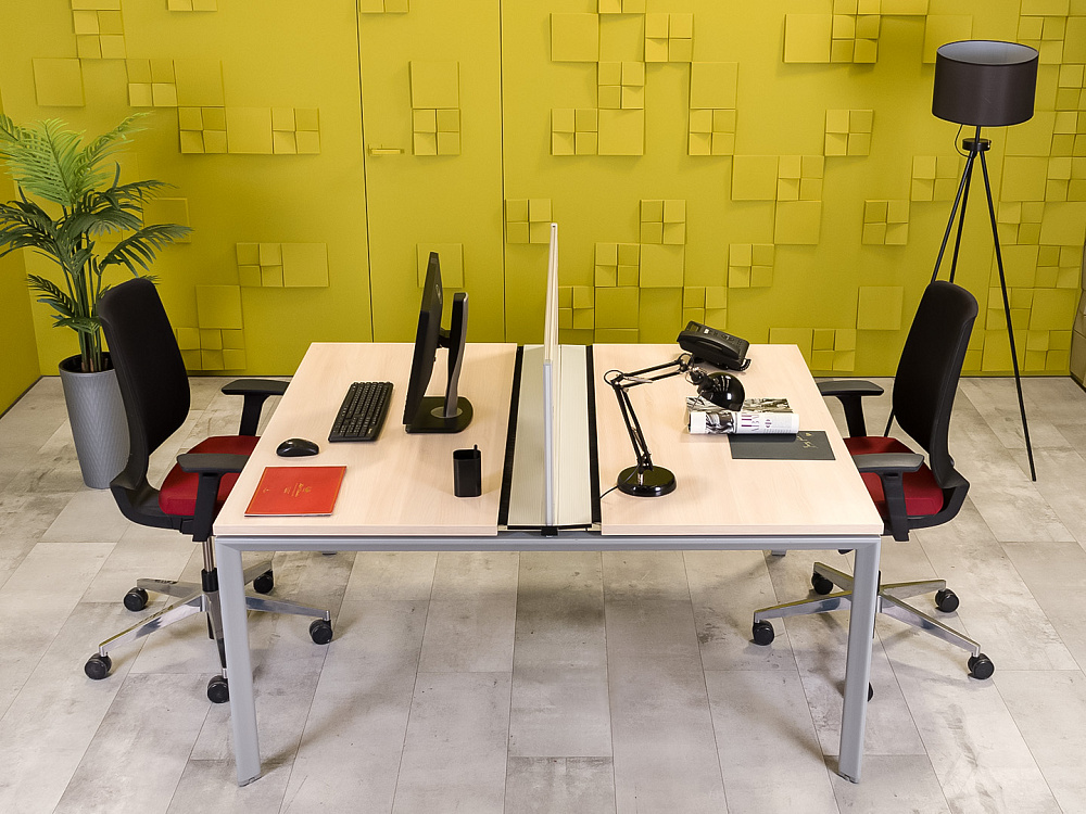 Комплект офисной мебели на 2 человека ЛДСП Клен Беларусь_ГКВ2-160823