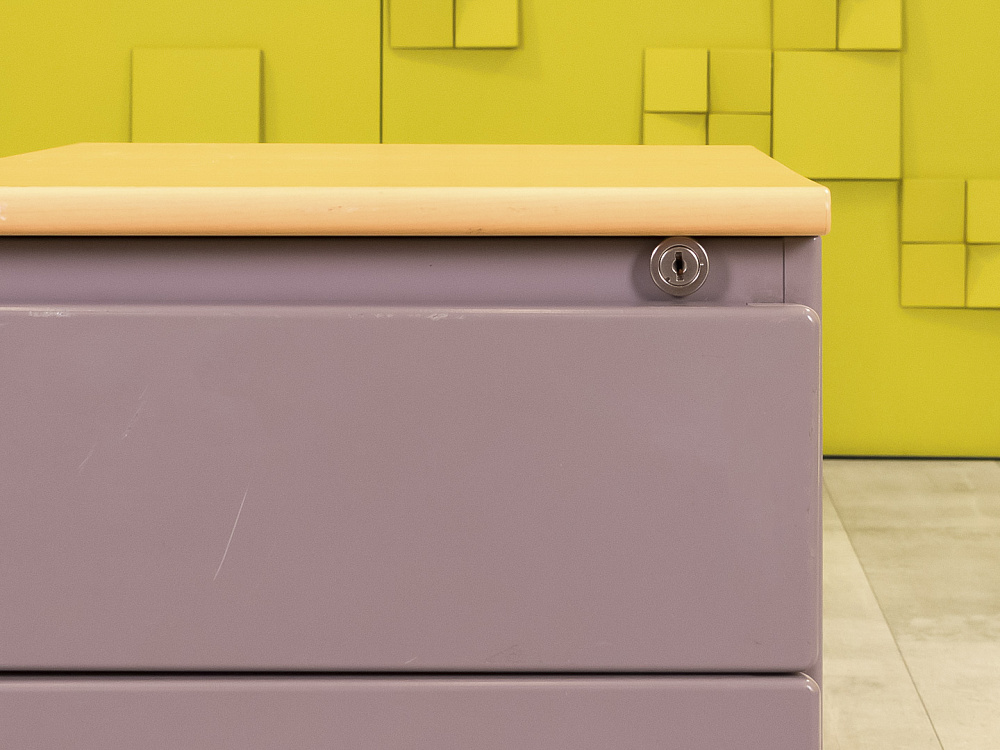 Офисная тумба выкатная Steelcase 420x560x570 Металл Серый 2 ящика Франция_ТВ2ЯМ3-280923