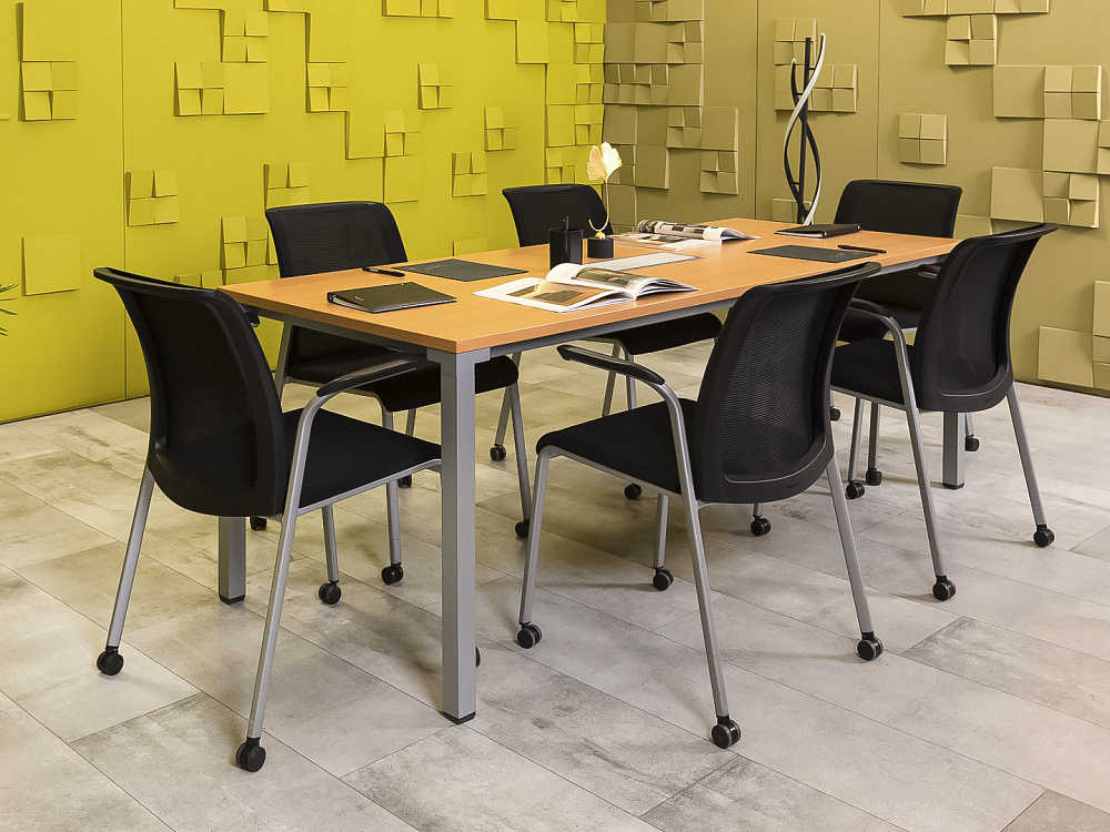 Офисный стол для переговоров Steelcase ЛДСП Ольха Франция  СГПЛ2-04026