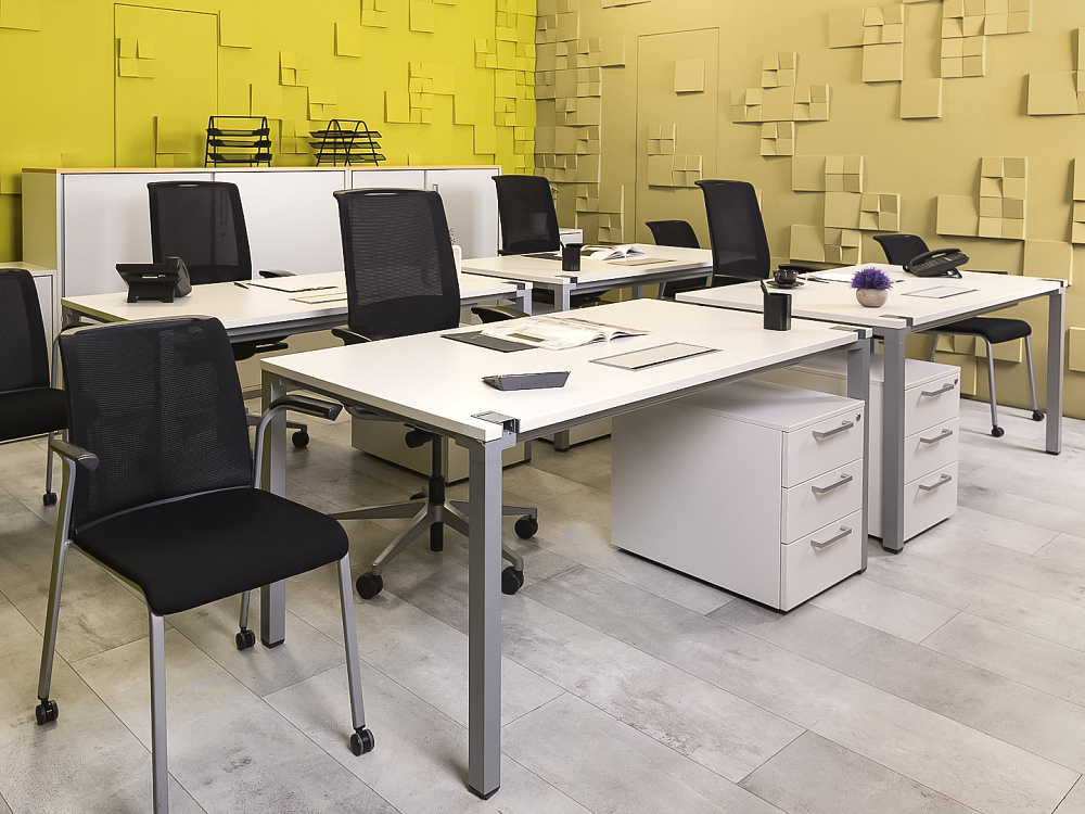 Комплект офисной мебели стол с тумбой  Steelcase ЛДСП Белый Франция  СППБТ-04026