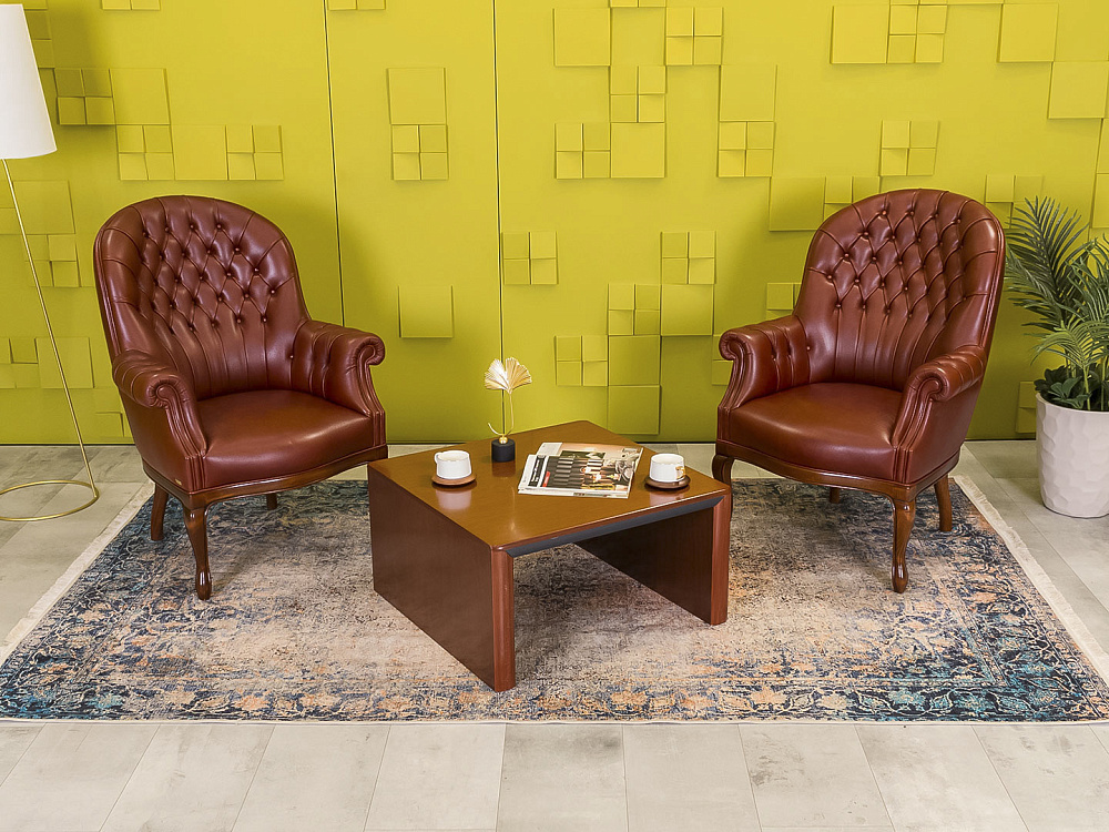Комплект мягких кресел Executive base MASCHERONI Кожа Коричневый Италия_КНККК-110823