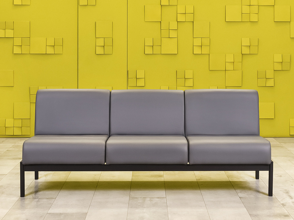 Офисный диван Сандра Кожзам Серый Россия  ДНКС-27046