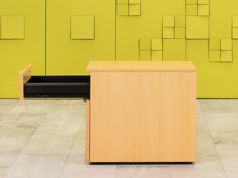 Офисная тумба выкатная Steelcase 420x590x520 ЛДСП Бук 2 ящика Импорт_ТВ2ЯВ2-260923