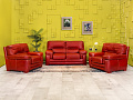 Диван и 2 кресла TS SALOTTI 1600x900 Кожа Красный Италия_ДНККК-241123
