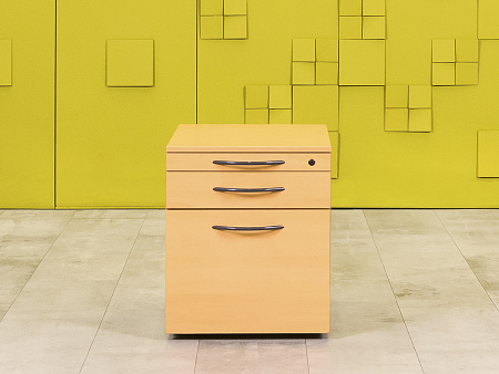 Офисная тумба выкатная Steelcase 430x580x520 ЛДСП Бук 3 ящика Франция_ТВ3ЯВ-051223