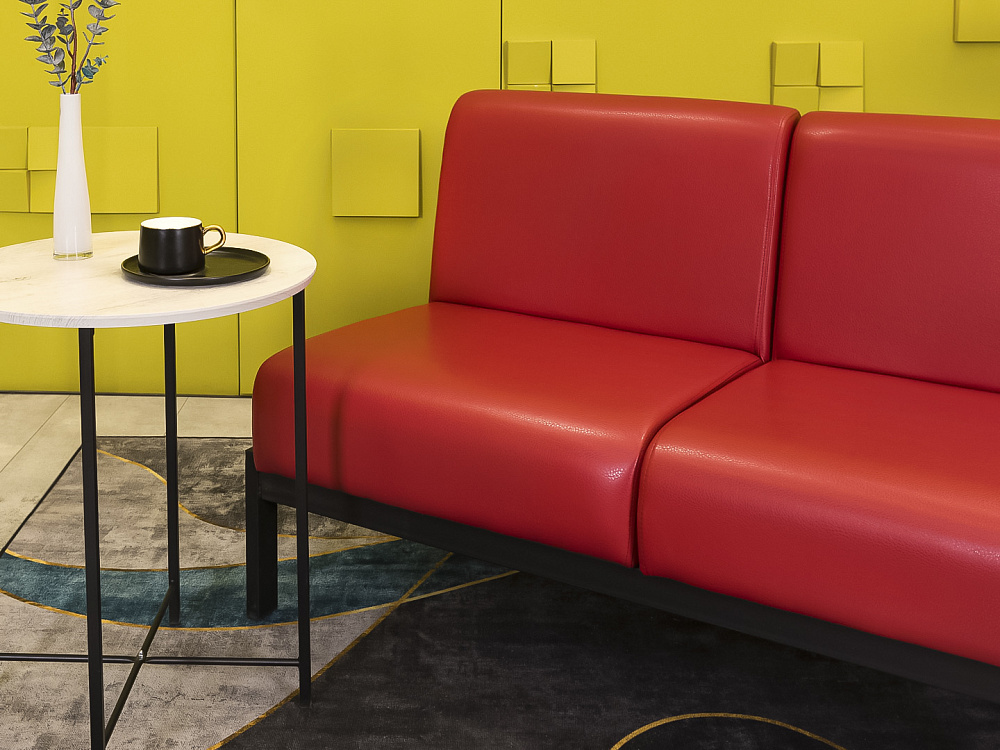 Офисный диван Сандра Кожзам Красный Россия  ДНКК-27046