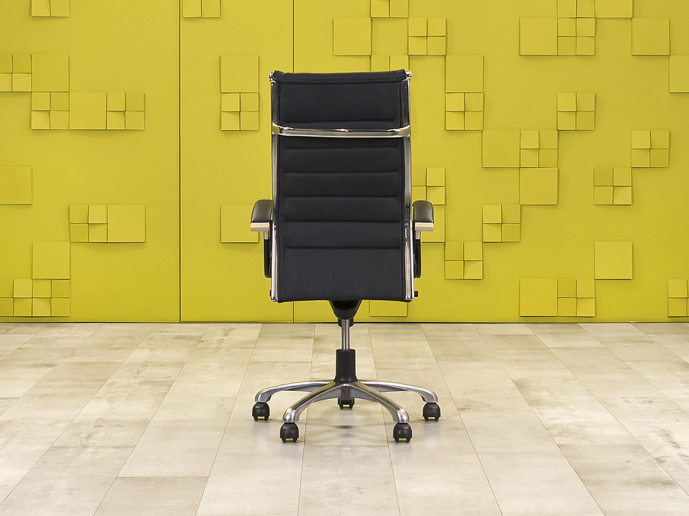 Офисное кресло руководителя на колесах Sitland Экокожа Чёрный Италия_КРКЧ-271123