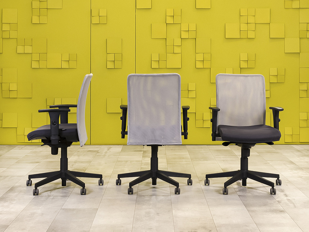 Офисное кресло для персонала на колесах FORSIT Ткань Серый Италия_КПТС2-250724