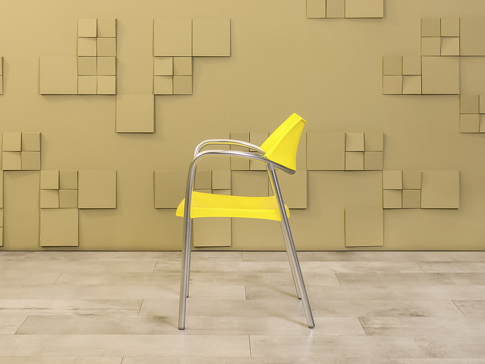 Конференц кресло для переговорной на ножках AMAT-3 Пластик Жёлтый Испания_КНПЖ-060823