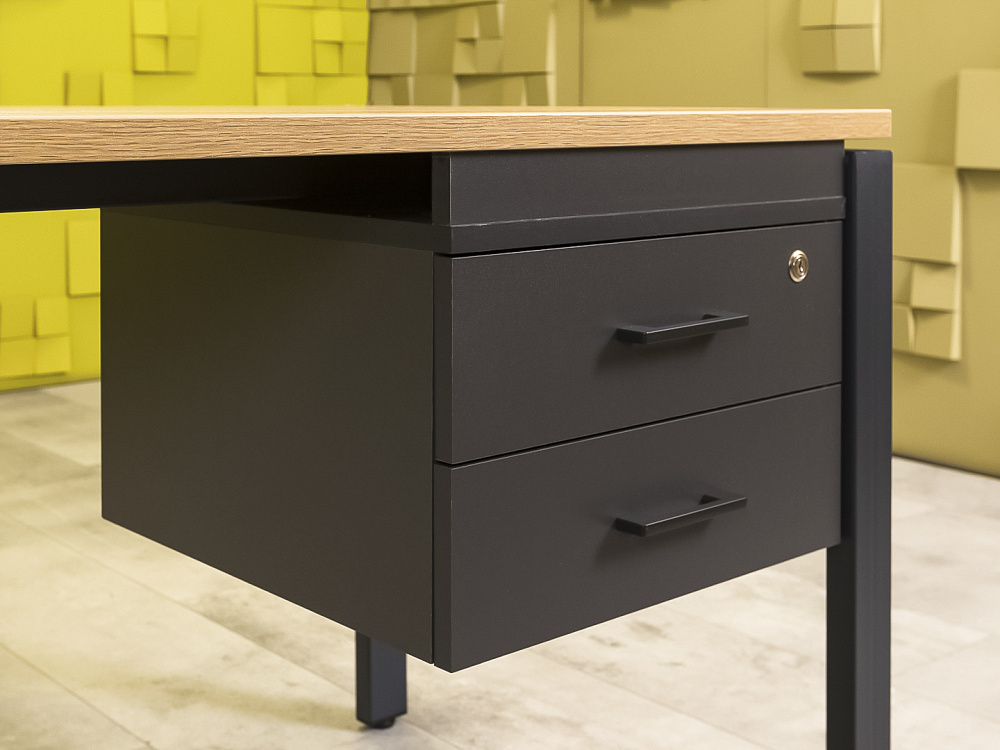 Офисный стол прямой ЛДСП Зебрано  СППЗ-26016