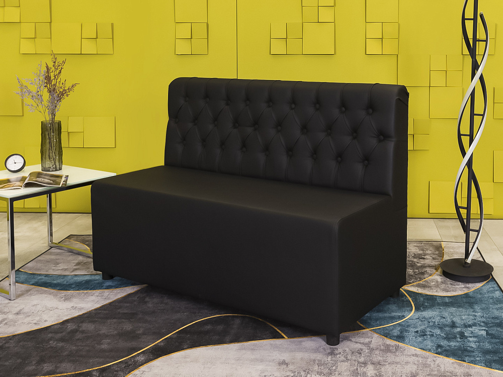 Офисный диван Кожзам Чёрный Россия  ДНКЧ-20016