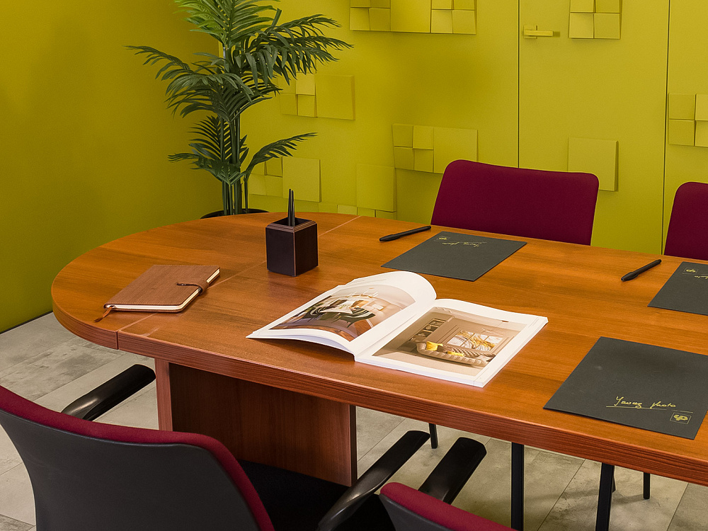 Офисный стол для переговоров 2000x800x750 ЛДСП Вишня Россия_СГОШ-200624