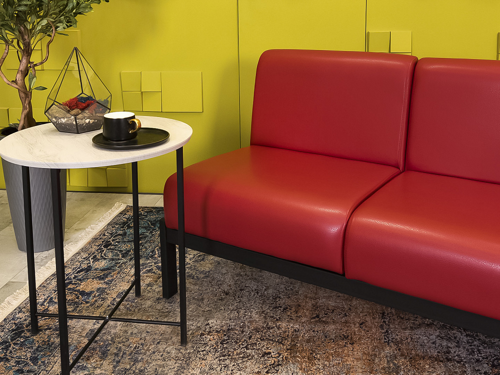 Офисный диван Сандра Кожзам Красный Россия  ДНКК1-27046