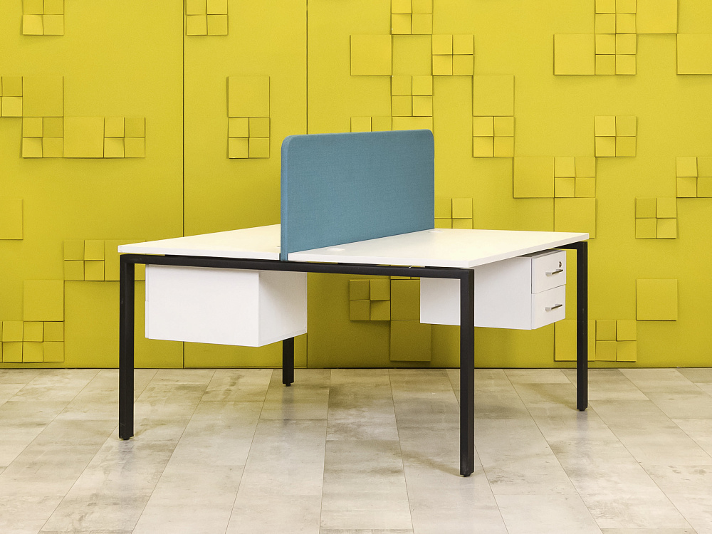 Комплект офисной мебели стол с тумбой  ЛДСП Белый  ГКБ-26016