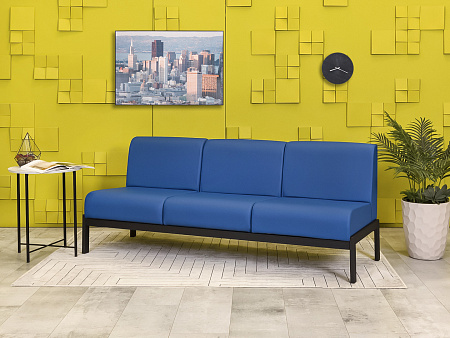 Офисный диван Лофт Сандра Кожзам Синий Россия  ДНКН-18036