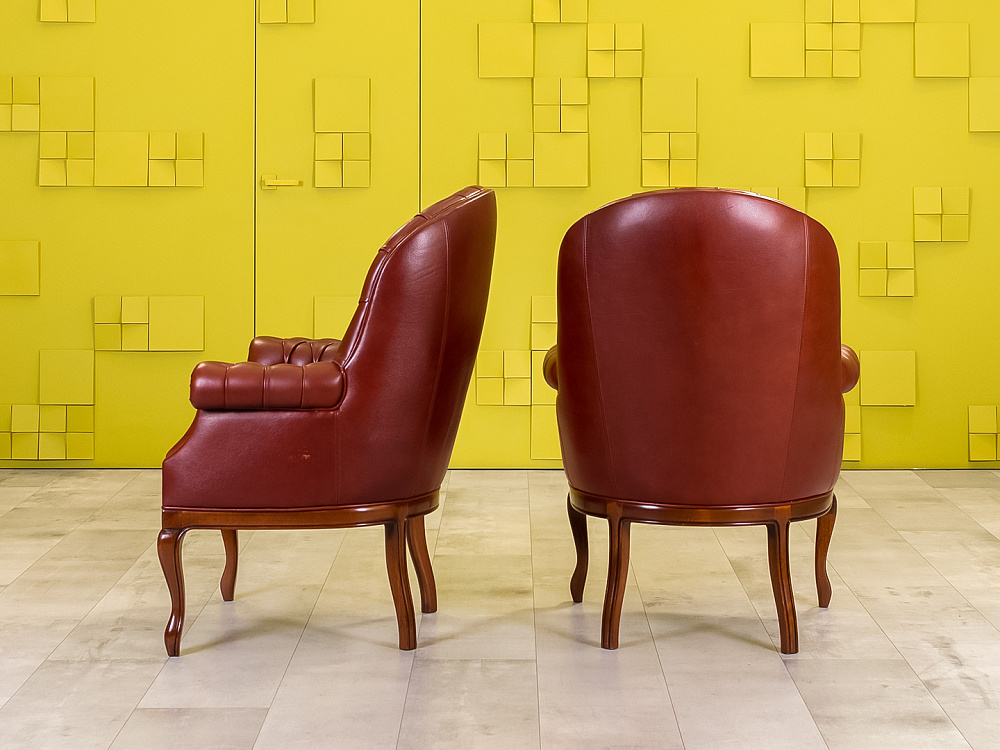 Комплект мягких кресел Executive base MASCHERONI Кожа Коричневый Италия_КНККК-110823