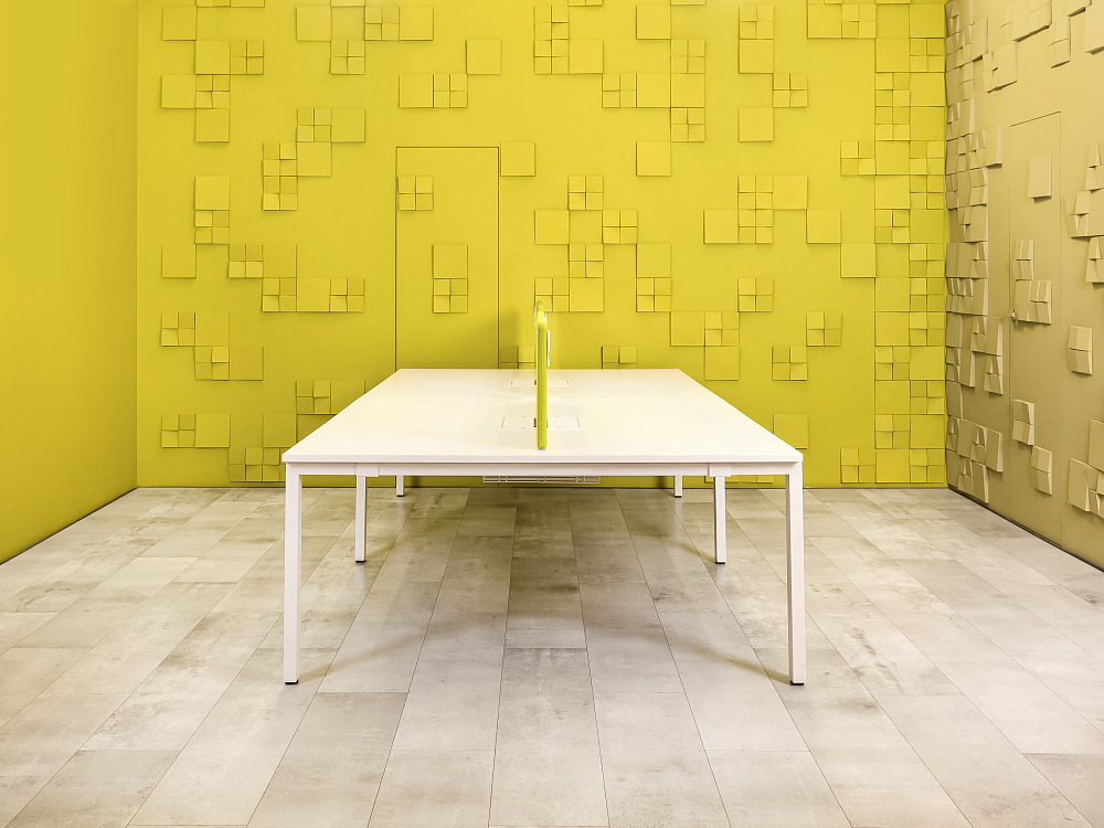 Комплект офисной мебели стол с тумбой  Vitra ЛДСП Белый Швейцария  ГКБ3-04026