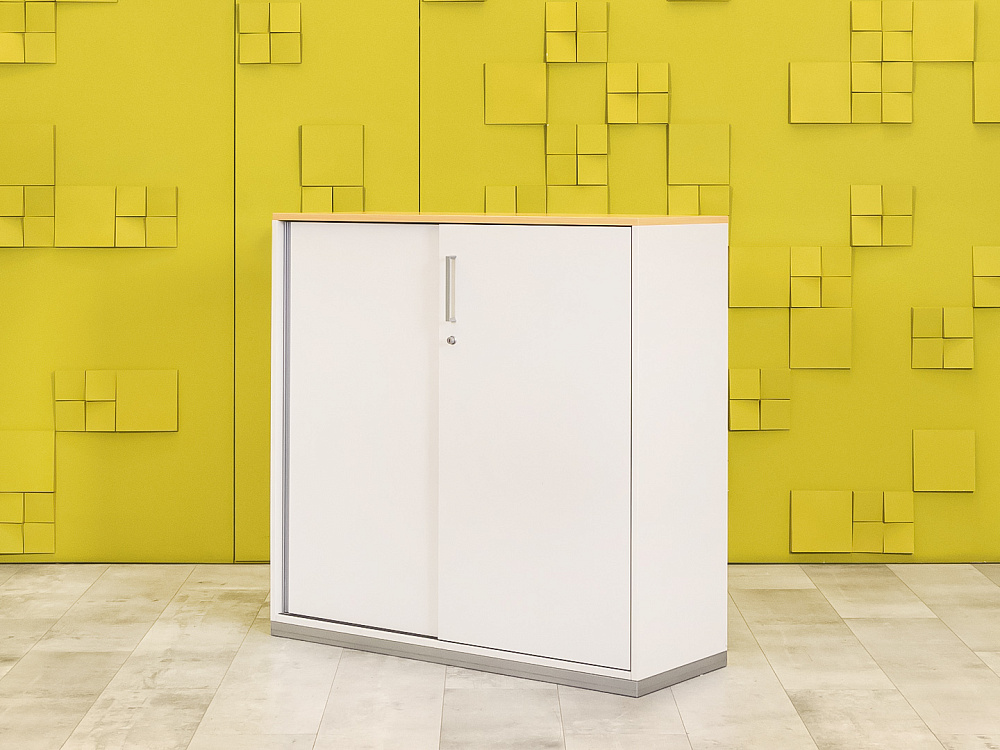 Шкаф для документов офисный Steelcase ЛДСП Белый Франция  ШД2ДБ3-04026