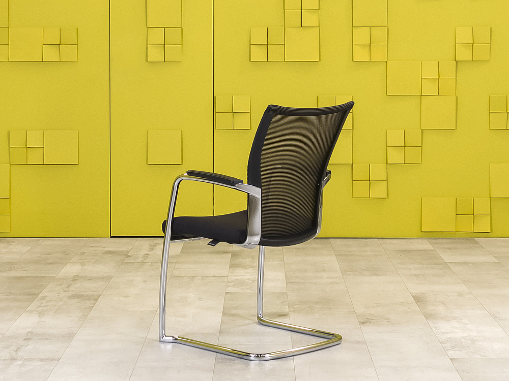 Конференц кресло для переговорной на полозьях Comforto HAWORTH Ткань Чёрный США_КДТЧ-290124