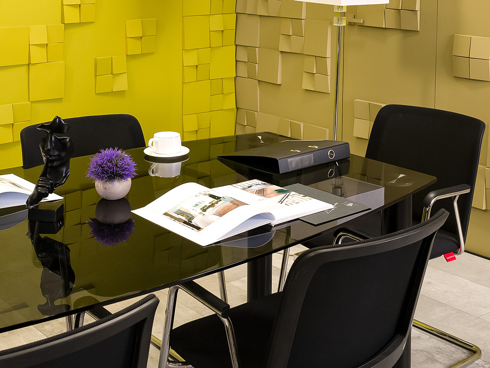 Офисный стол для переговоров 2000x1000x750 Стекло Серый Импорт_СГОС-110924