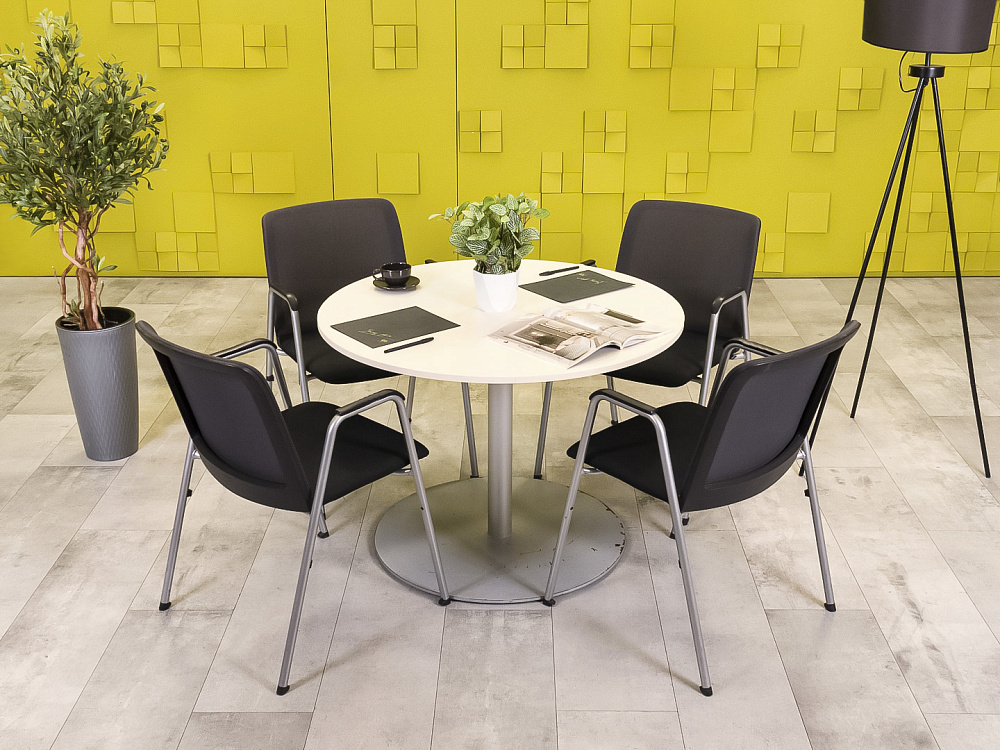 Офисный стол для переговоров 1000x1000x750 ЛДСП Серый Импорт_СГКС2-251223