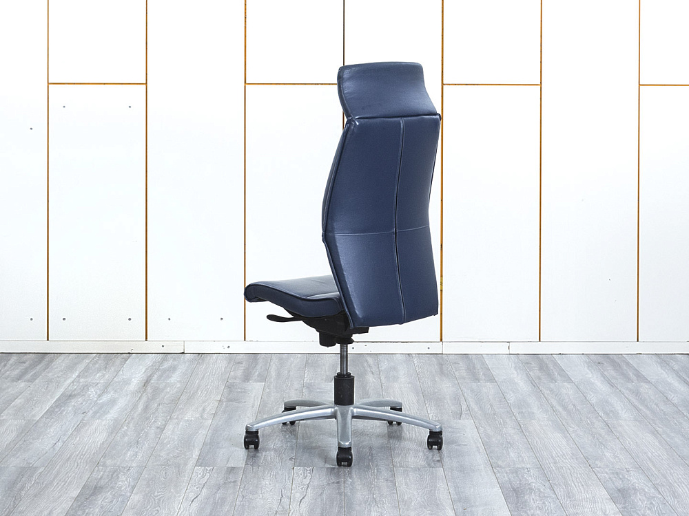 Офисное кресло руководителя   Кожа Синий   (КРКН-15044)
