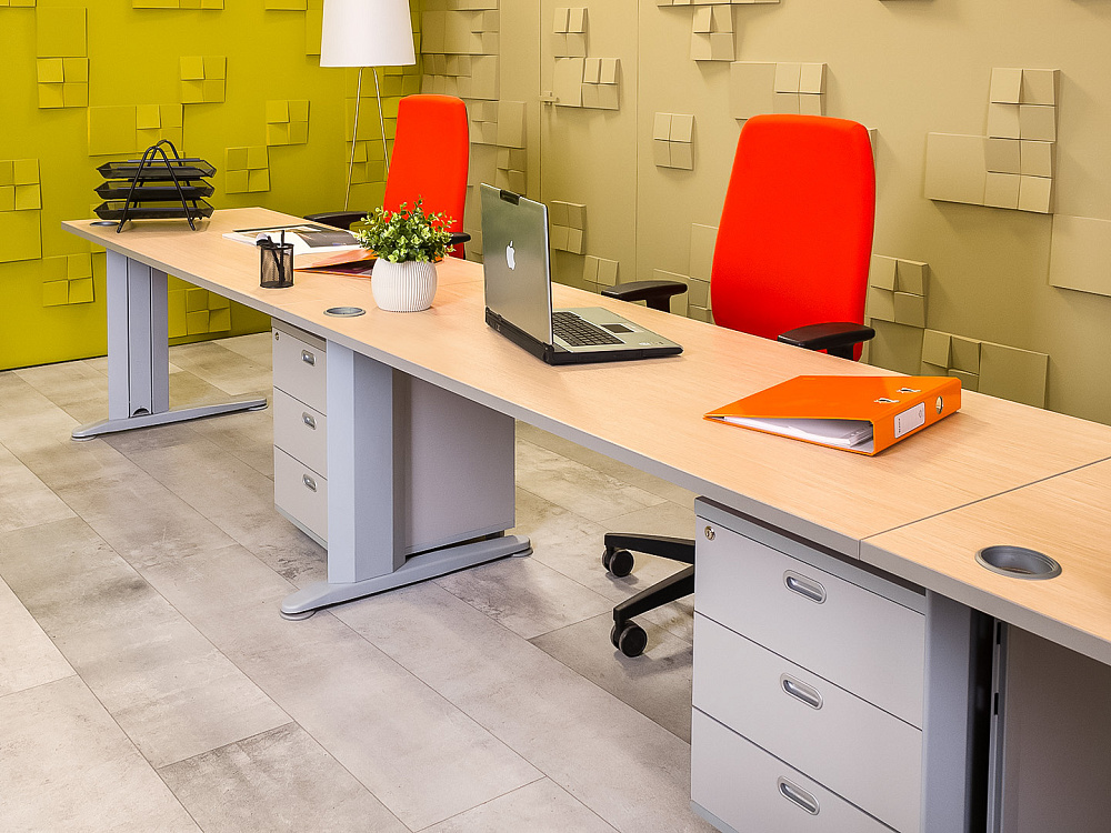 Комплект офисной мебели на 3 человека ЛДСП Зебрано Россия_ГКЗ1-270624