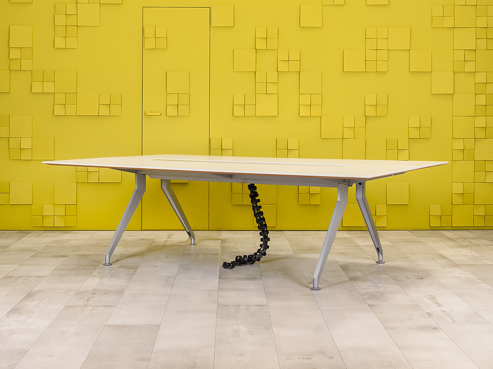 Офисный стол для переговоров Steelcase 2450x1500x720 МДФ Белый Франция_СГПБ-281223