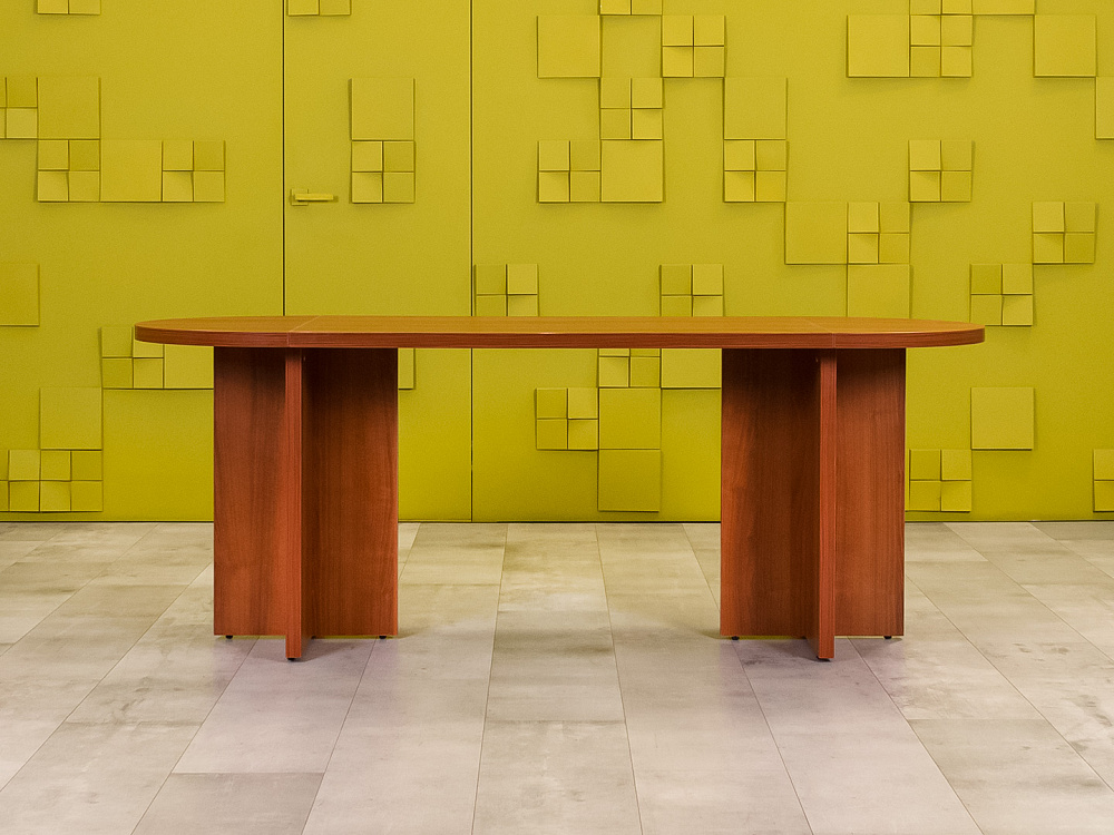 Офисный стол для переговоров 2000x800x750 ЛДСП Вишня Россия_СГОШ-200624