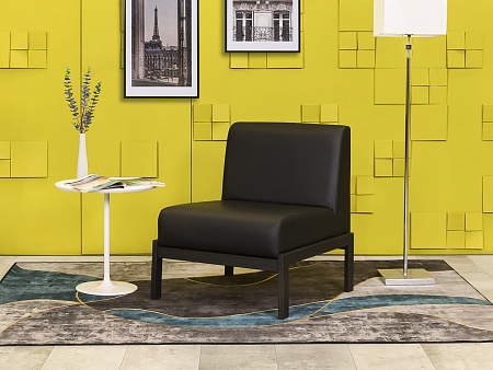 Мягкое кресло Лофт Сандра Кожзам Чёрный Россия  КНКЧ-18036