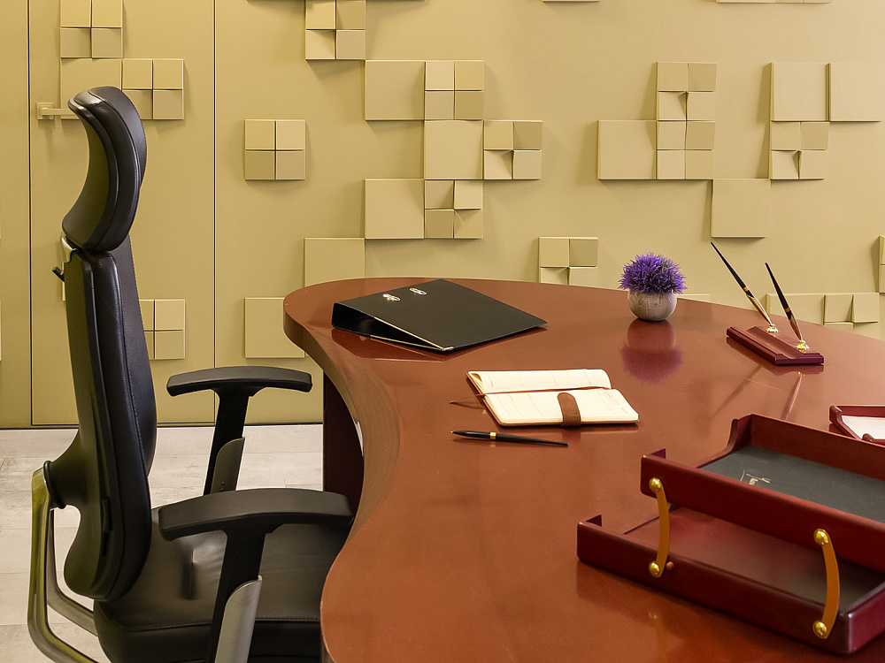 Стол для руководителя 1900x1100 ЛДСП Вишня Россия_СРЭШ4-130524