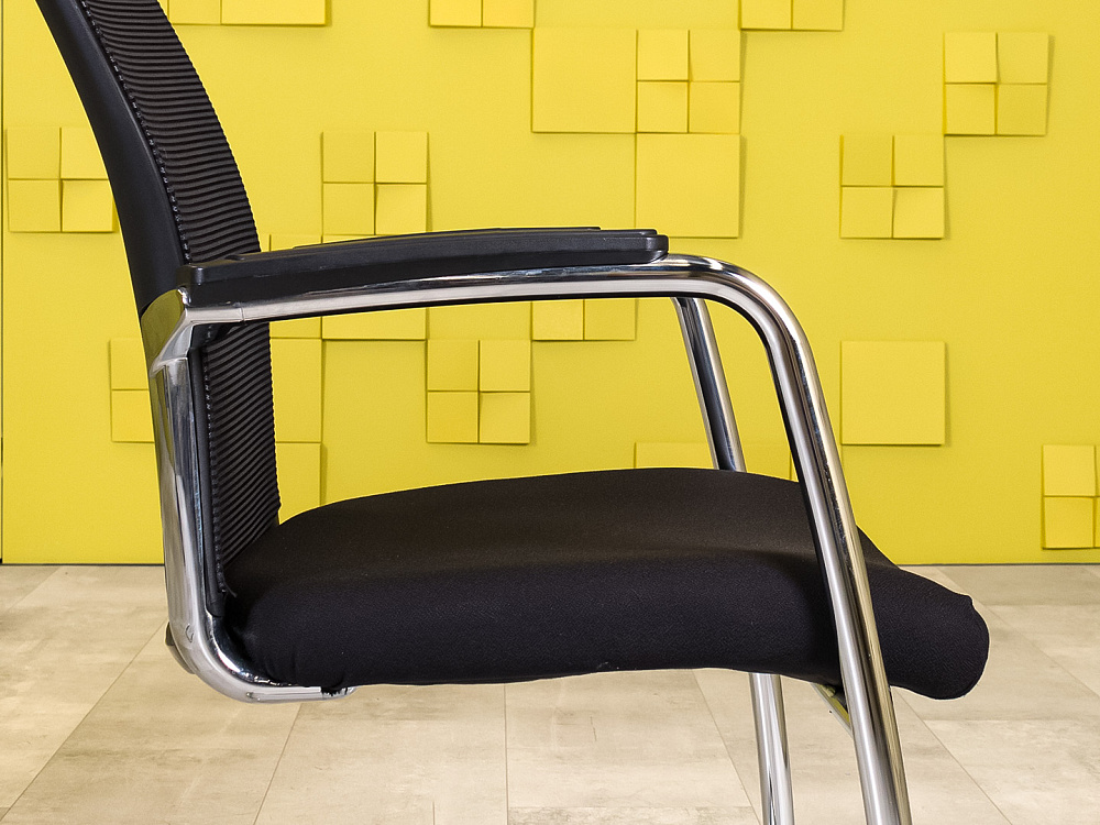 Конференц кресло для переговорной на полозьях Comforto HAWORTH Ткань Чёрный США_КДТЧ1-290124