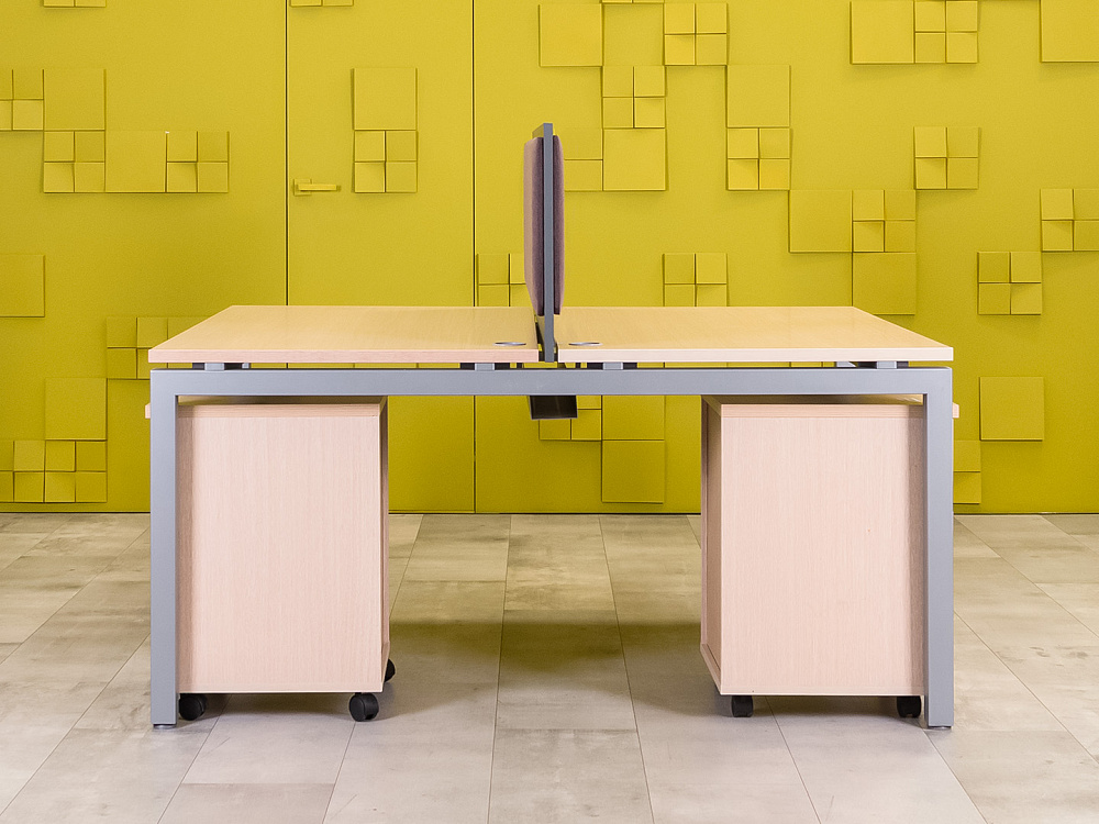 Комплект офисной мебели на 2 человека ЛДСП Зебрано Россия_ГКЗ3-290324