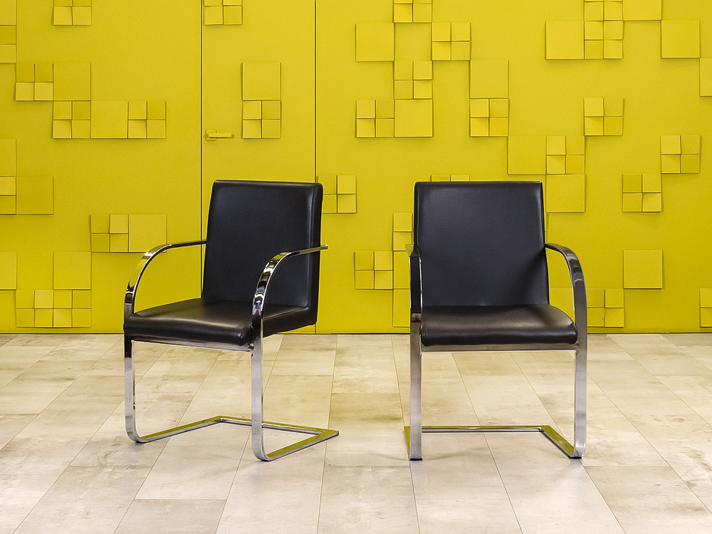 Конференц кресло для переговорной на полозьях Экокожа Чёрный Импорт_КДКЧ-080724