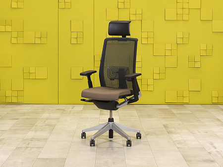 Офисное кресло руководителя на колесах Very HAWORTH Кожа Коричневый США  КРКК-17125