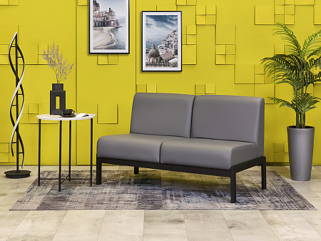 Офисный диван Лофт Сандра Кожзам Серый Россия  ДНКС-18036