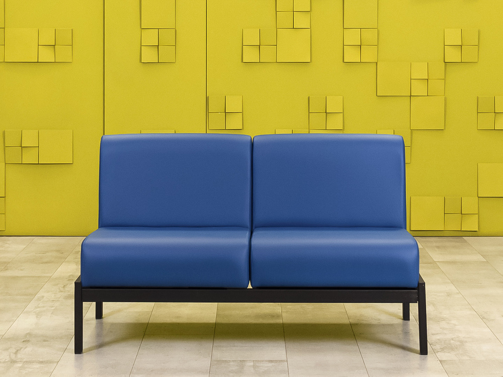 Офисный диван Сандра Кожзам Синий Россия  ДНКН-27046