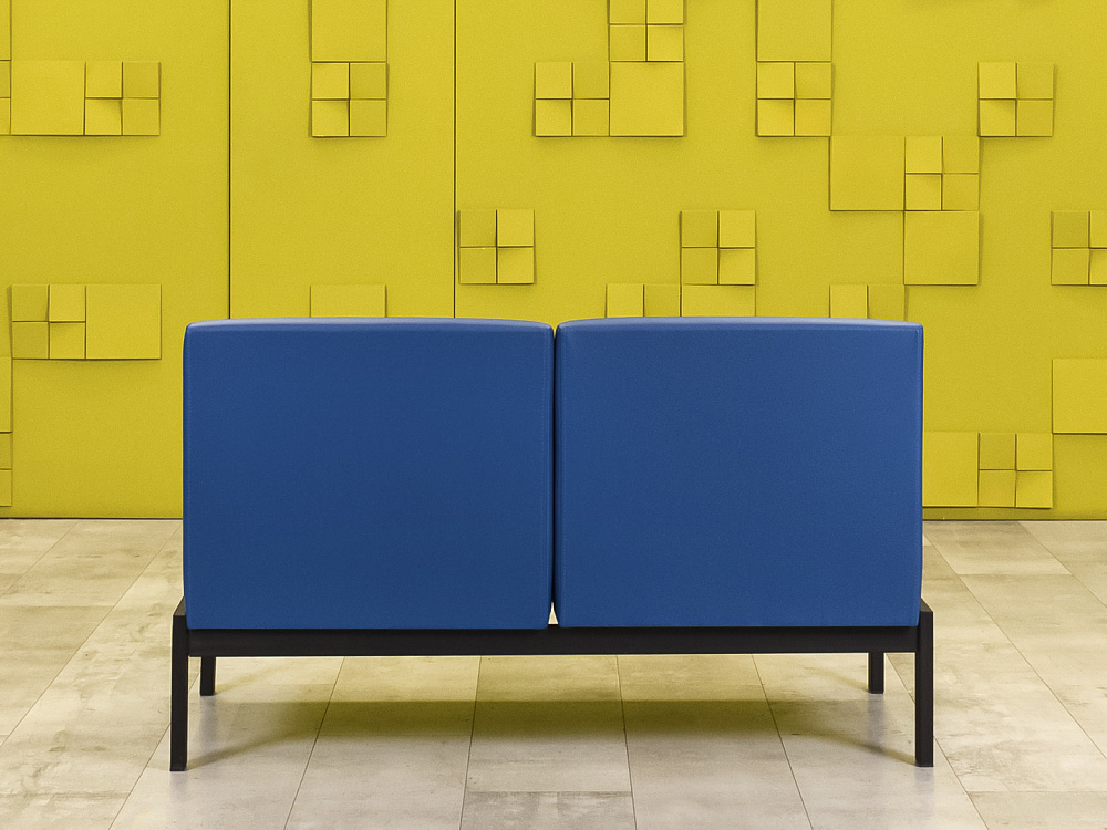 Офисный диван Сандра Кожзам Синий Россия  ДНКН-27046