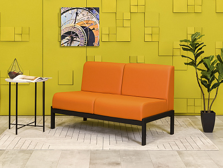 Офисный диван Лофт Сандра Кожзам Оранжевый Россия  ДНКО-18036