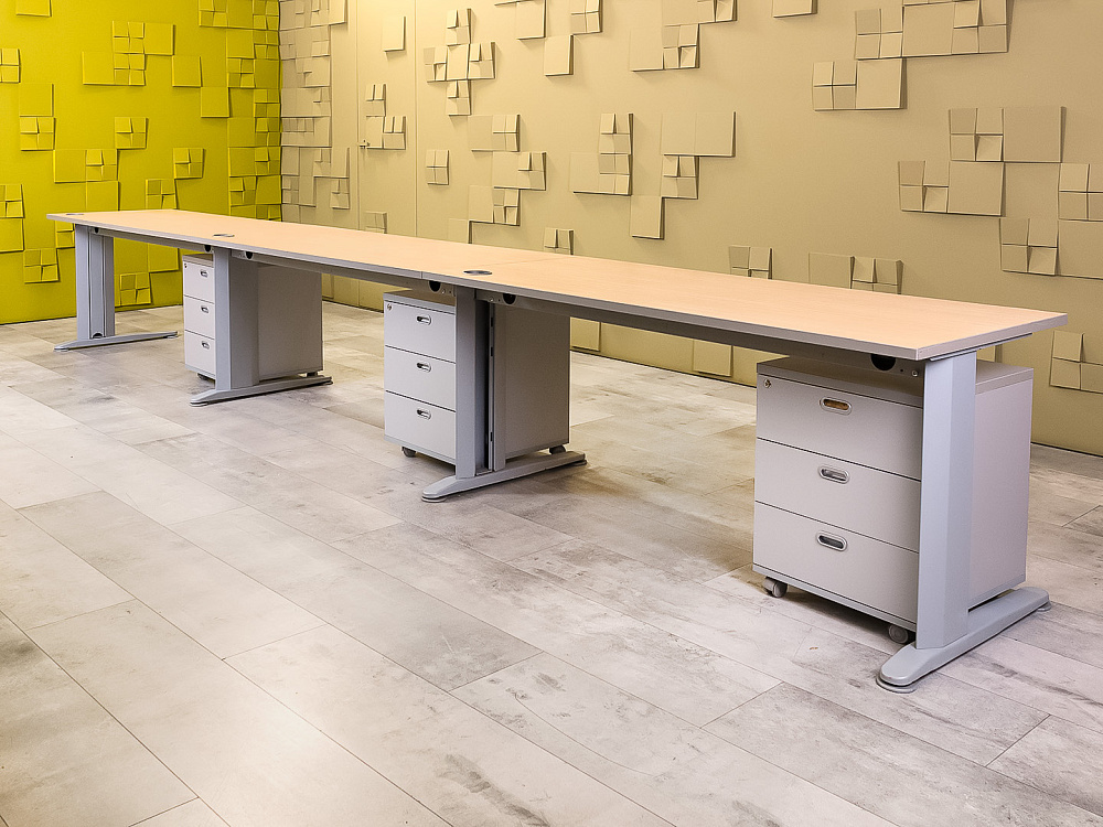 Комплект офисной мебели на 3 человека ЛДСП Зебрано Россия_ГКЗ1-270624