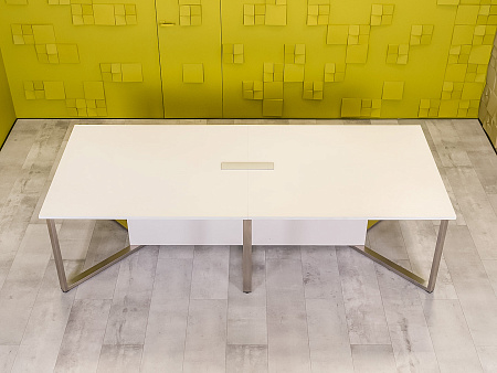 Офисный стол для переговоров LAS 2800x1180x750 ЛДСП Белый Италия_СГПБ-270424