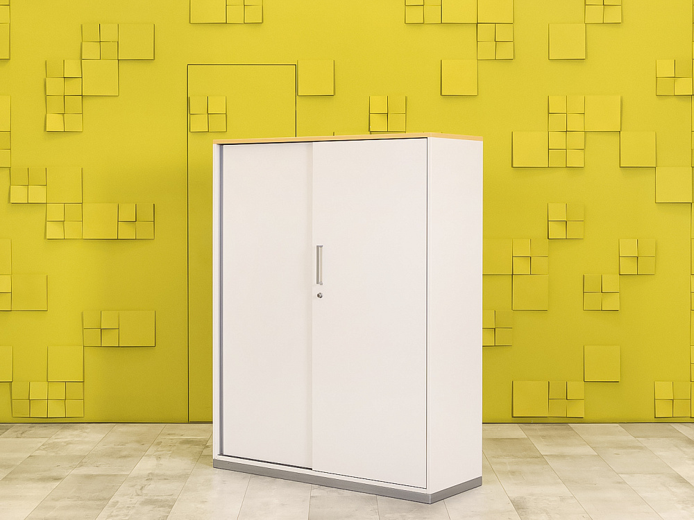 Шкаф для документов офисный Steelcase ЛДСП Белый Франция  ШД2ДБ1-04026