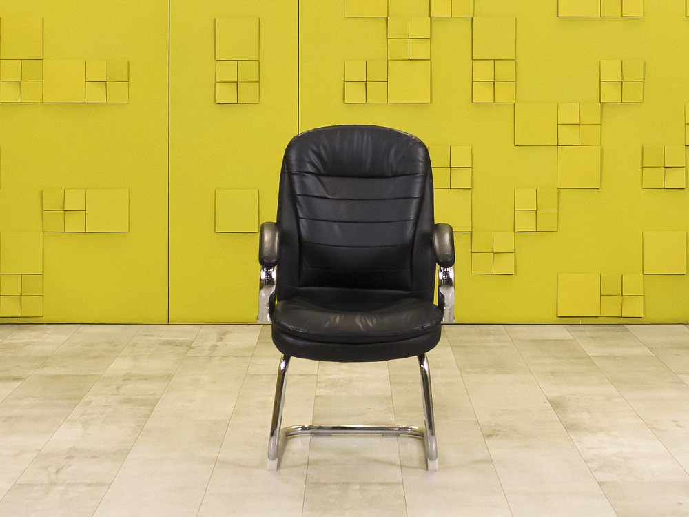 Конференц кресло для переговорной Riva Экокожа Чёрный Импорт  КДКЧ-26125