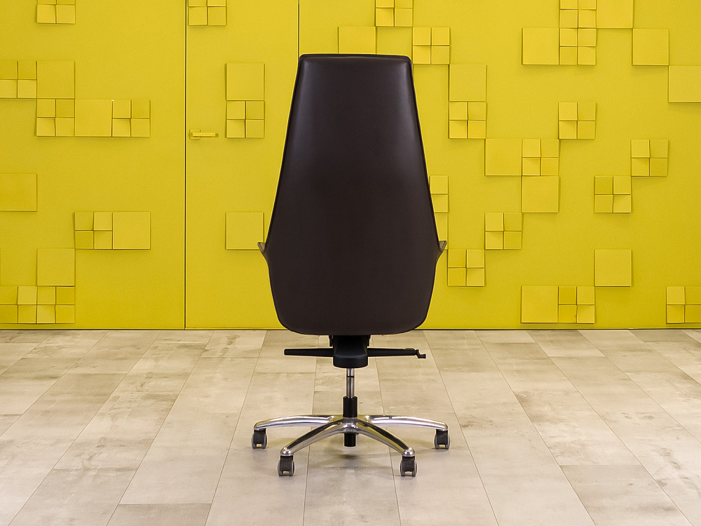 Офисное кресло руководителя на колесах Kastel  Кожа Коричневый Италия_КРКК-190723