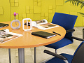 Офисный стол для переговоров Steelcase 1100x1100x720 ЛДСП Бук Франция_СГКВ-280923