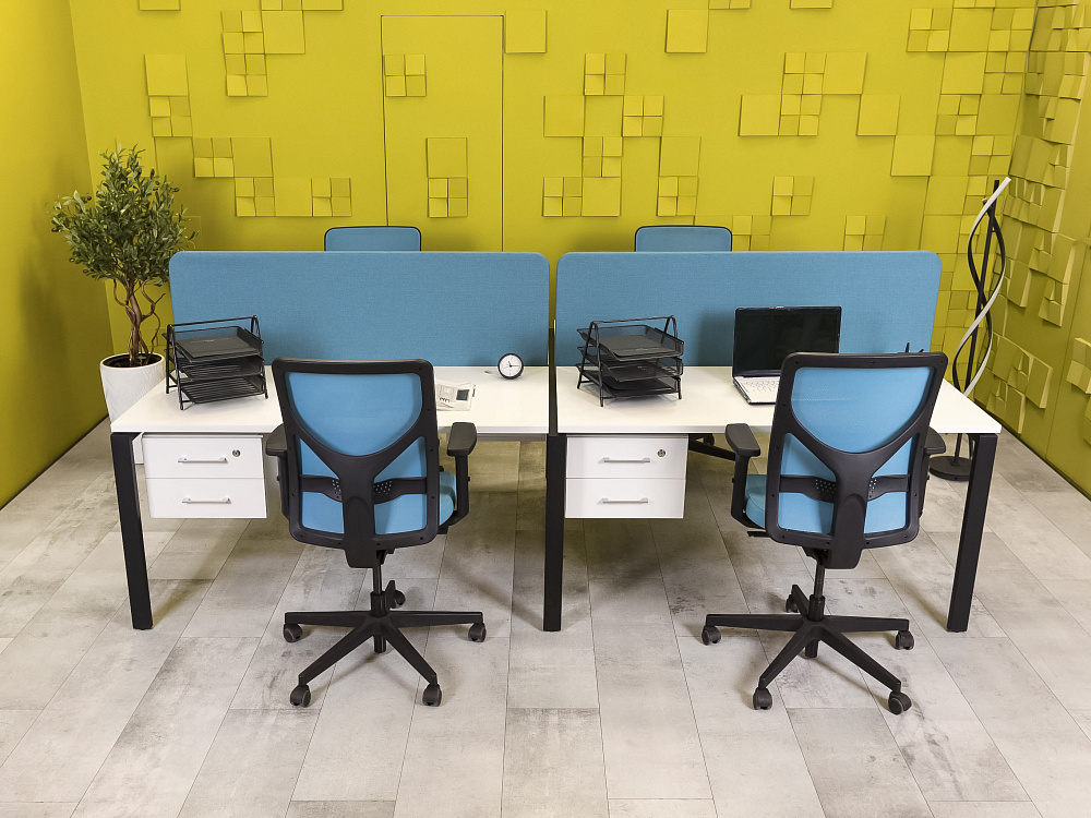 Комплект офисной мебели стол с тумбой  ЛДСП Белый Россия  ГКБ1-19026