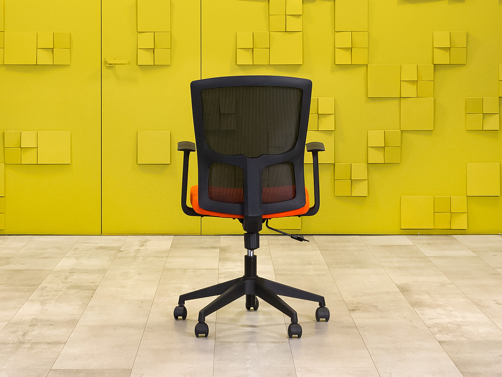 Офисное кресло для персонала на колесах Ткань Оранжевый; Чёрный Импорт_КПТО-271023