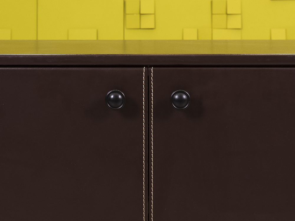 Тумба греденция Кожа Коричневый  ГРЕ-25036